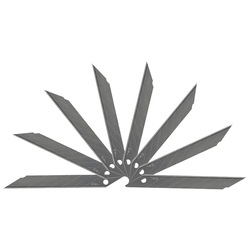 得力(deli)2015小号美工刀片5盒 30度尖头 9mm替换刀片 裁纸刀片 碳素钢制刀片 进口合金钢壁纸刀片