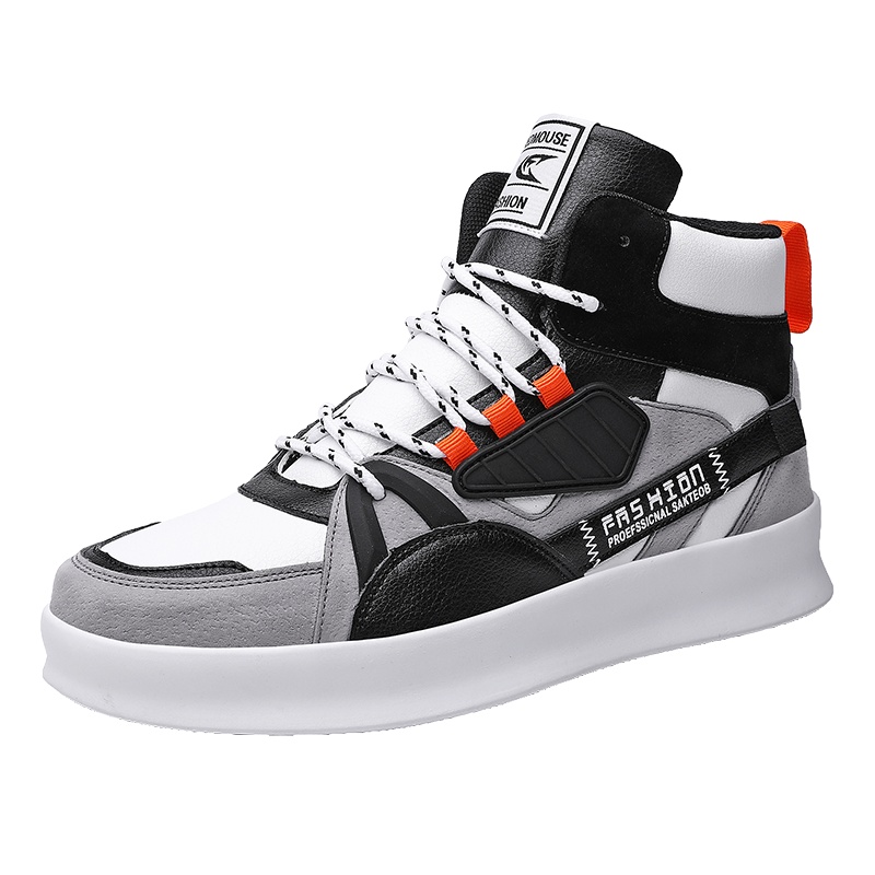 羊骑士男鞋2020秋冬季新款男士高帮鞋男韩版潮流男士运动休闲老爹加绒潮鞋百搭板鞋