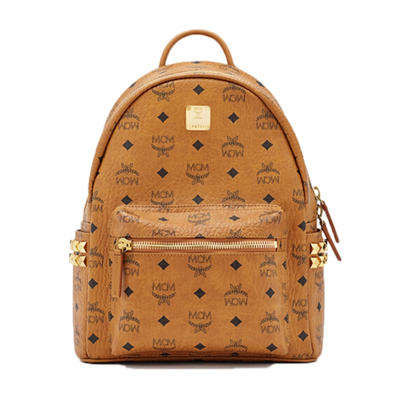 [直营]MCM Stark 系列 欧美时尚 涂层帆布 通用 铆钉款小号双肩背式 双肩背包 MMK6SVE37