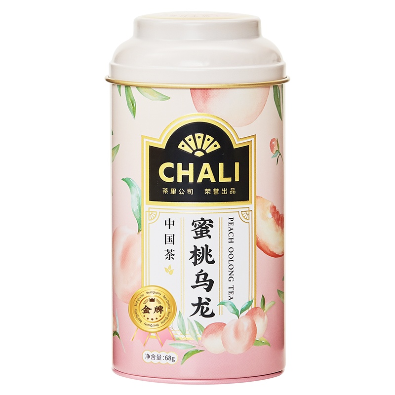茶里(ChaLi) 金牌蜜桃乌龙茶罐装白桃果粒茶冷热泡水果茶68g
