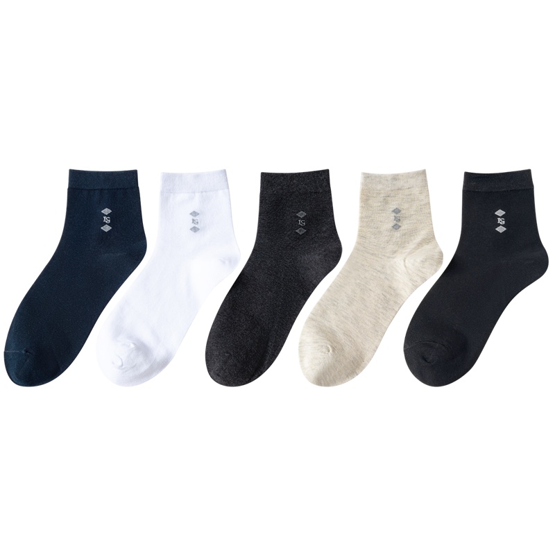 爱帝新品男式几何图案平板袜休闲袜（5双装）