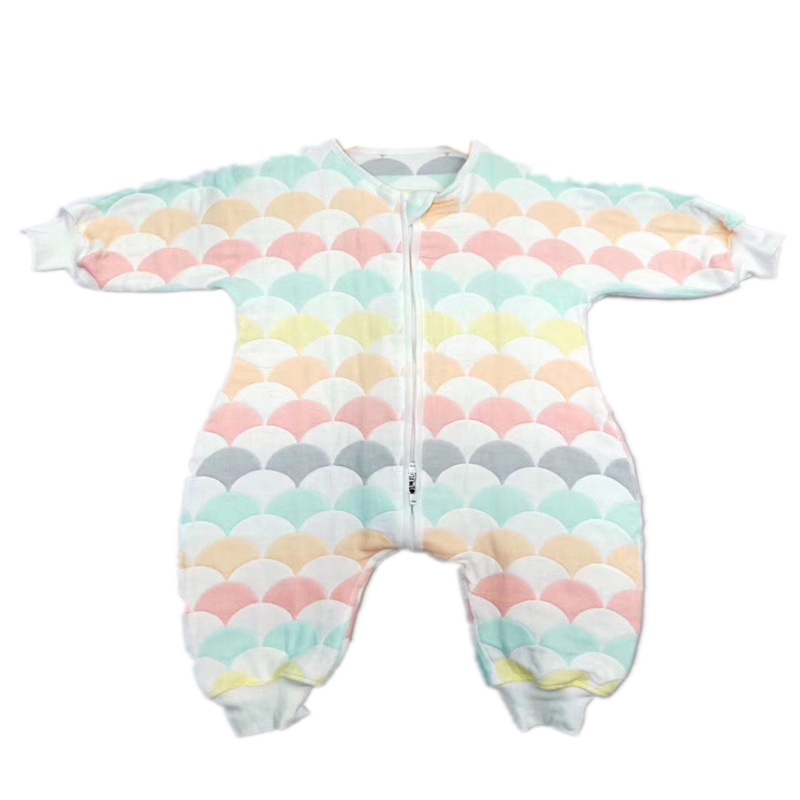 雅赞新生婴儿童六层纯棉纱爬服保暖柔软防踢被春秋冬季透气0-5岁