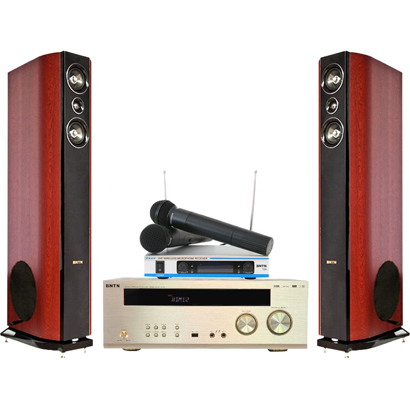 奔腾（BNTN）家庭影院功放音箱2.0套装 卡拉OK电视音响家用ktv落地木箱 58配加州新贵主音箱2只