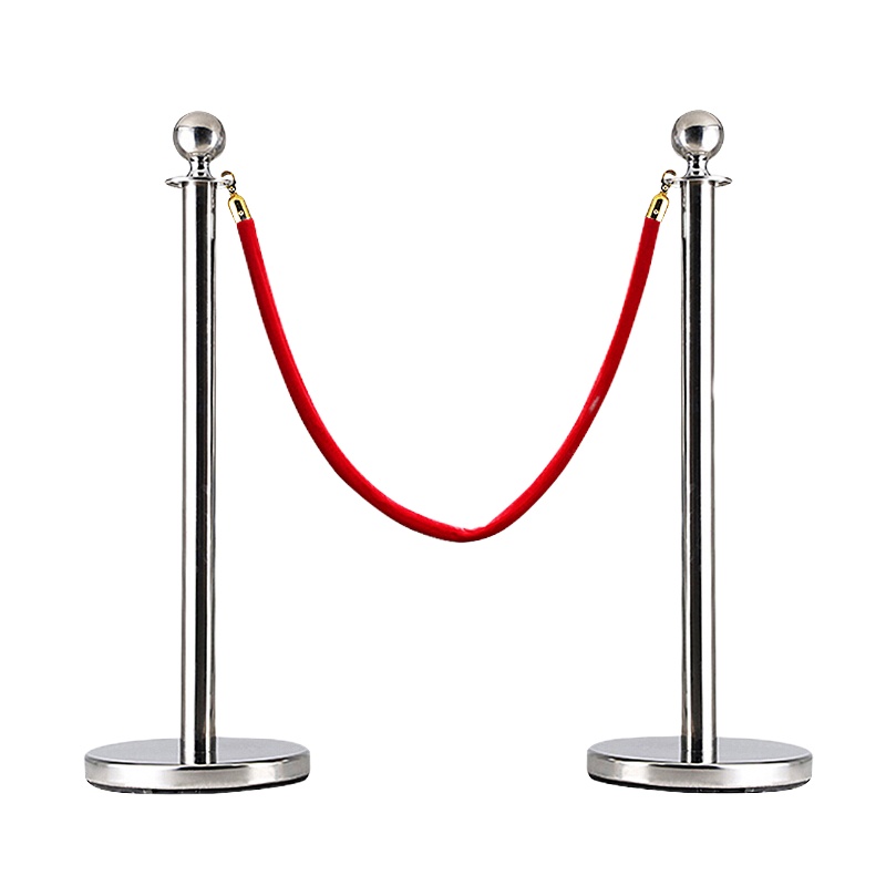 谋福 CNMF 8253 礼宾柱围栏 一米线护栏杆 机场栏杆座隔离带警戒线 可定制logo(不锈钢立柱1根 不含挂绳)