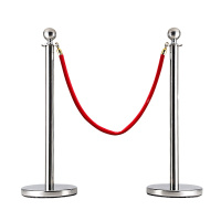 谋福 CNMF 8253 礼宾柱围栏 一米线护栏杆 机场栏杆座隔离带警戒线 可定制logo(不锈钢立柱1根 不含挂绳)
