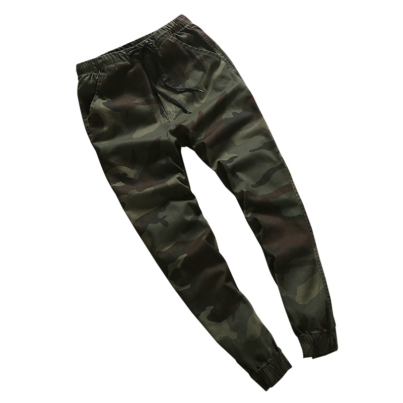 庄吉2019春秋季青年男士九分多袋裤立体袋小脚裤哈伦裤修身束脚休闲裤JU-TCK9019