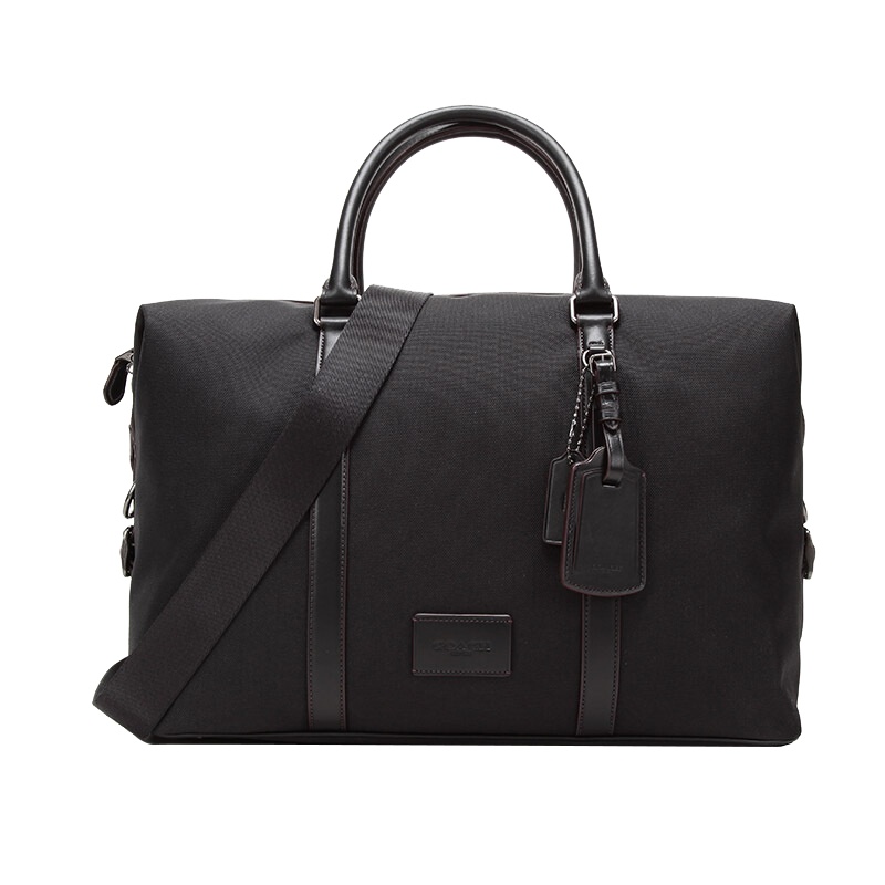 自营 新品 COACH 蔻驰 品 男士专柜款黑色帆布手提斜挎旅行包 23814 QBLWO