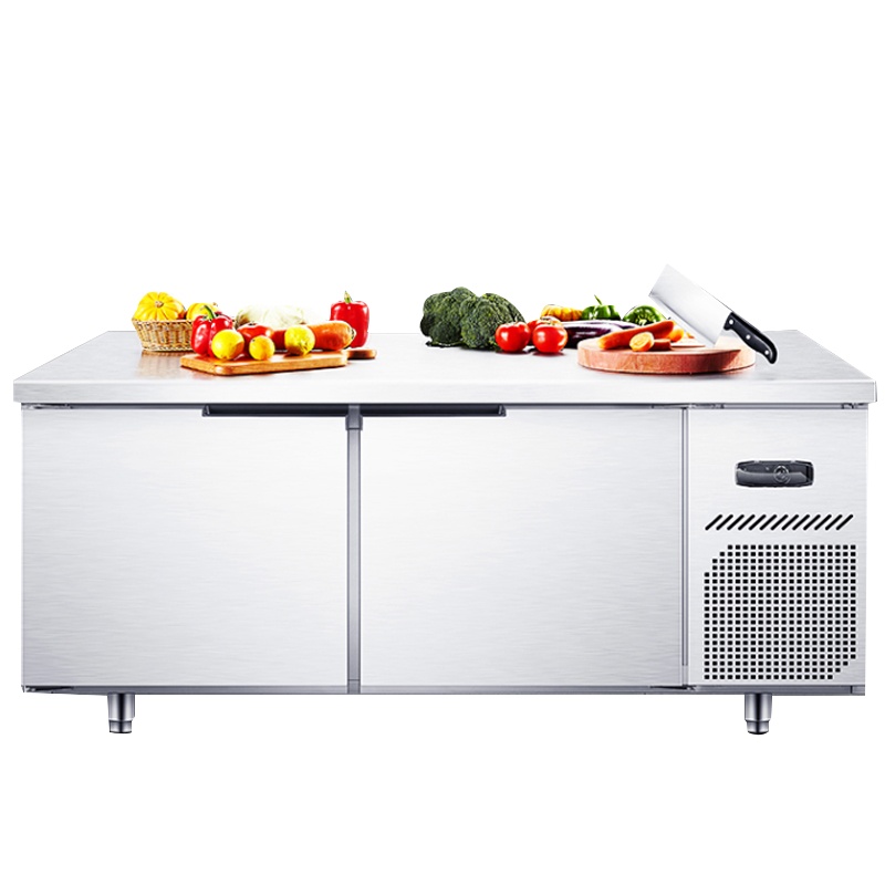 德玛仕(DEMASHI)商用厨房冷冻冷藏工作台 水吧台保鲜工作台 奶茶店操作台冰柜1.5米全冷冻 [风冷定制款]