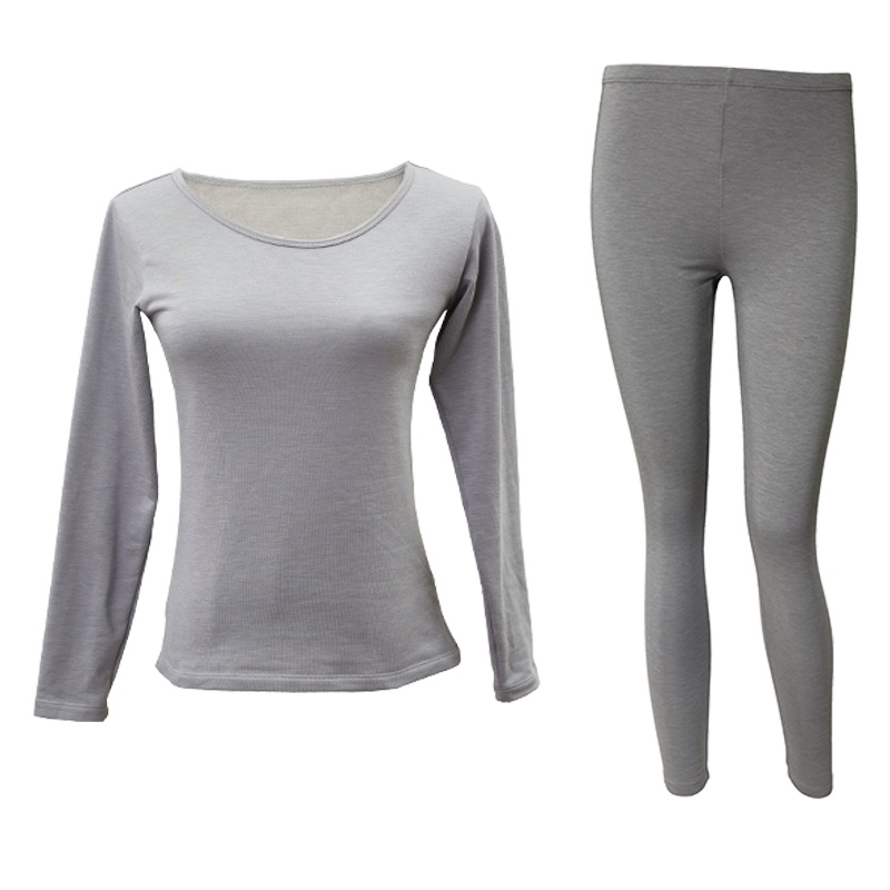 苏宁极物 女式咖啡碳保暖内衣套装秋衣秋裤