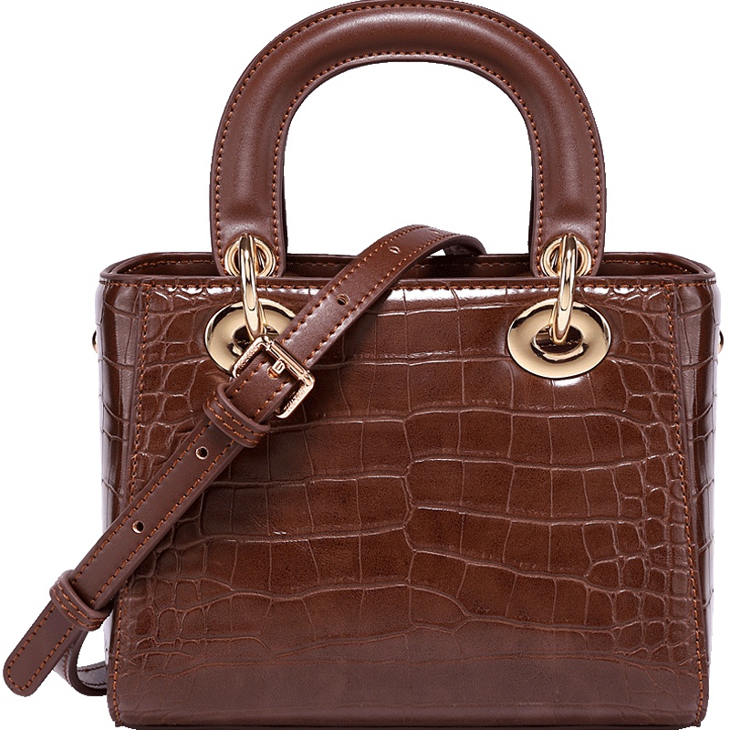 2019质感鳄鱼纹简约百搭手提戴妃包韩版百搭手提包单肩斜挎包