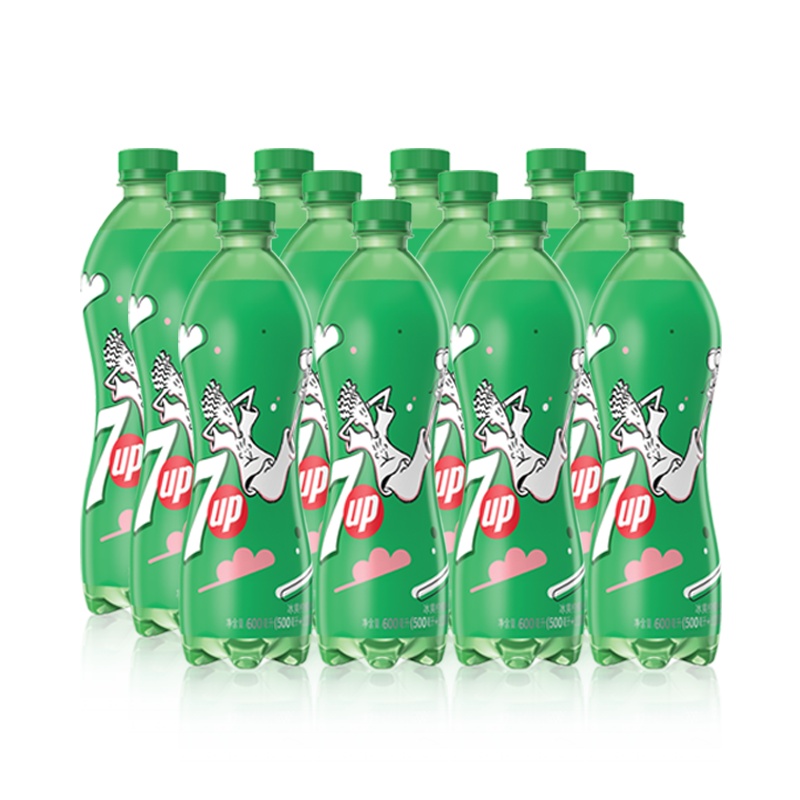 【苏宁易购超市】百事可乐 七喜柠檬味汽水600ml*24瓶（箱装 / 塑包）碳酸饮料