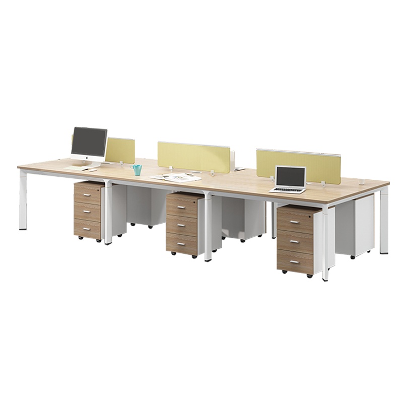 [理政]板式办公桌 简约现代 职员电脑桌 钢木桌办工桌 多人位电脑桌 屏风卡座写字台