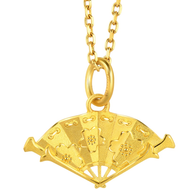 周生生(CHOW SANG SANG)黄金足金王者荣耀小乔扇子吊坠不含项链91194P定价