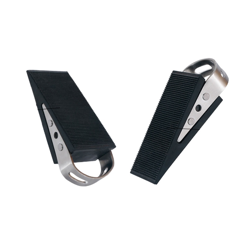 雨花泽 不锈钢门档安全防撞门楔子 免打孔门阻防滑橡胶门塞房门固定器 单只