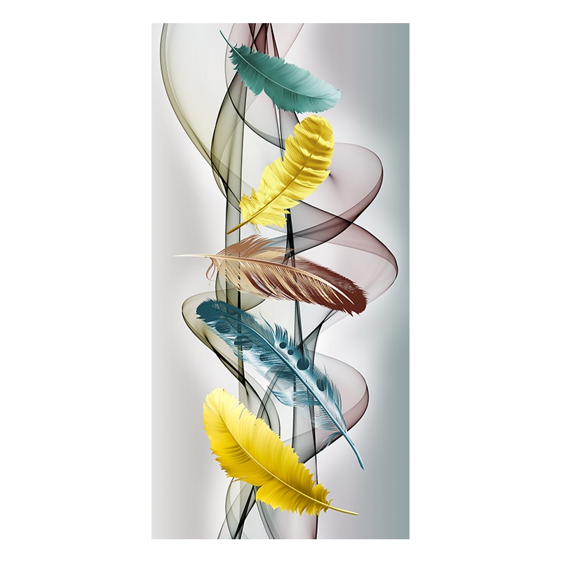 红绿蓝博艺新中式入户玄关装饰画银杏叶子现代简约客厅过道壁画北欧轻奢风墙面幸福美满挂画50x100cm