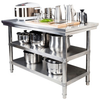 三层不锈钢作台饭店商用打荷台家用工作台厨房切菜桌子包装台面