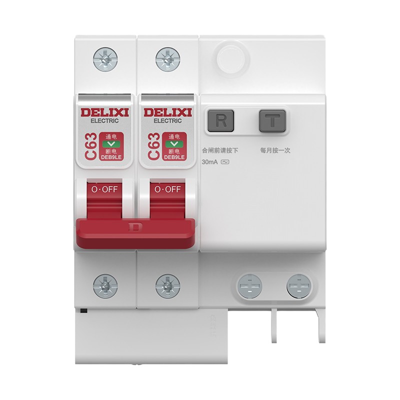 企购优品德力西电气漏电保护器空开漏保1P+N 2P家用小型漏电断路器升级DEB9 32A 2P