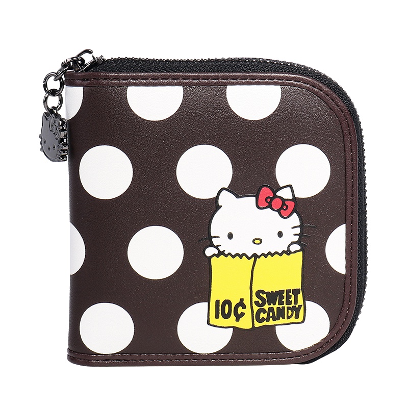 HELLO KITTY 波点印花设计钱包 黑色