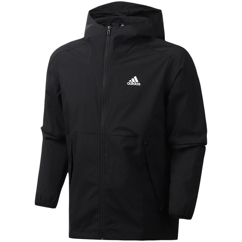 【自营】阿迪达斯男服外套夹克连帽跑步休闲运动服EH3770
