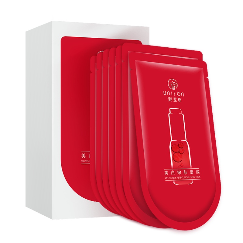 御泥坊净白小红瓶面膜淡斑提亮冰羽灵面膜7片玻尿酸补水保湿苏宁自营面膜男女
