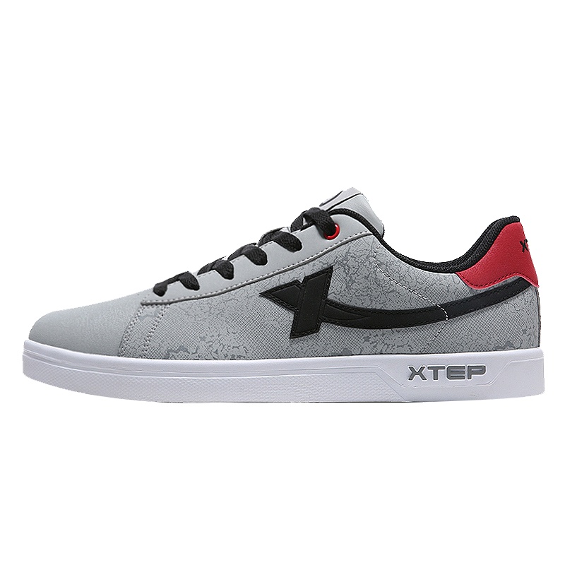 特步男鞋板鞋男2022秋季新款正品运动鞋男士c潮流时尚系带ins小白鞋子学生旅游休闲鞋男平底