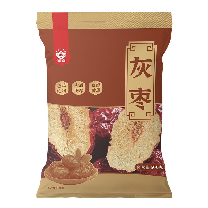 狮客[苏宁自主品牌]新疆若羌灰枣500g 若羌灰枣 干果 零食 果干 南北干货 煲汤甜品 食材大枣 煲汤做粥配料