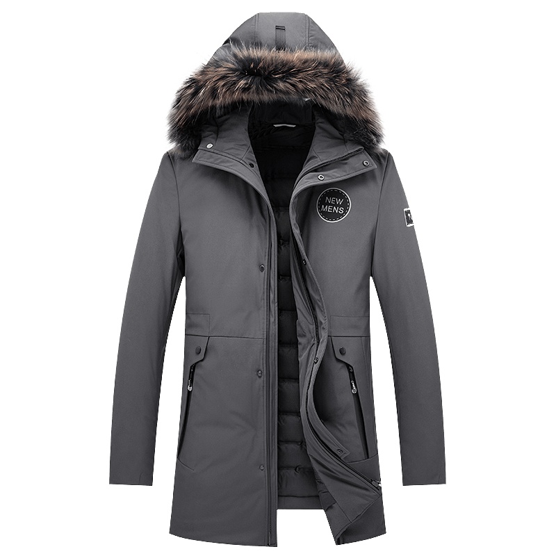 雪中飞男士羽绒服反季清仓中长款冬季新款羽绒外套毛领加厚保暖冬