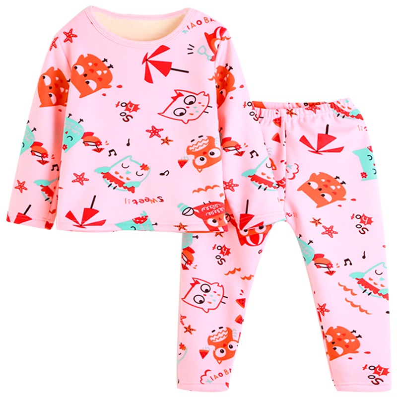 儿童秋衣套装保暖加绒加厚内衣裤女童秋衣秋裤套装