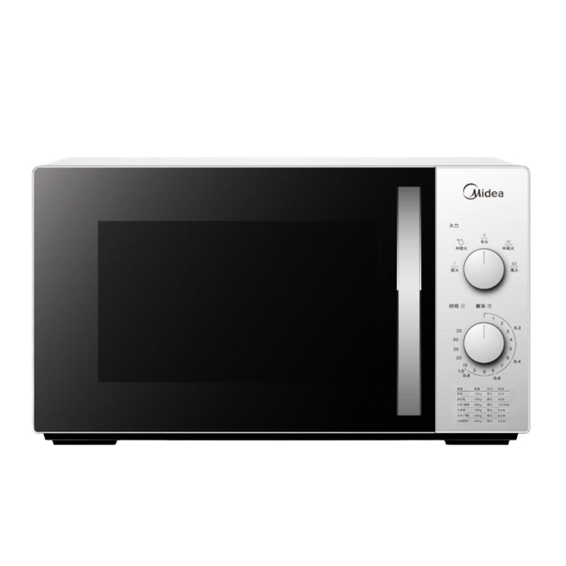 美的(Midea) M1-230E 快捷微波炉 360°转盘加热 旋钮操控 精准控温 五档火力 23升 浅灰色