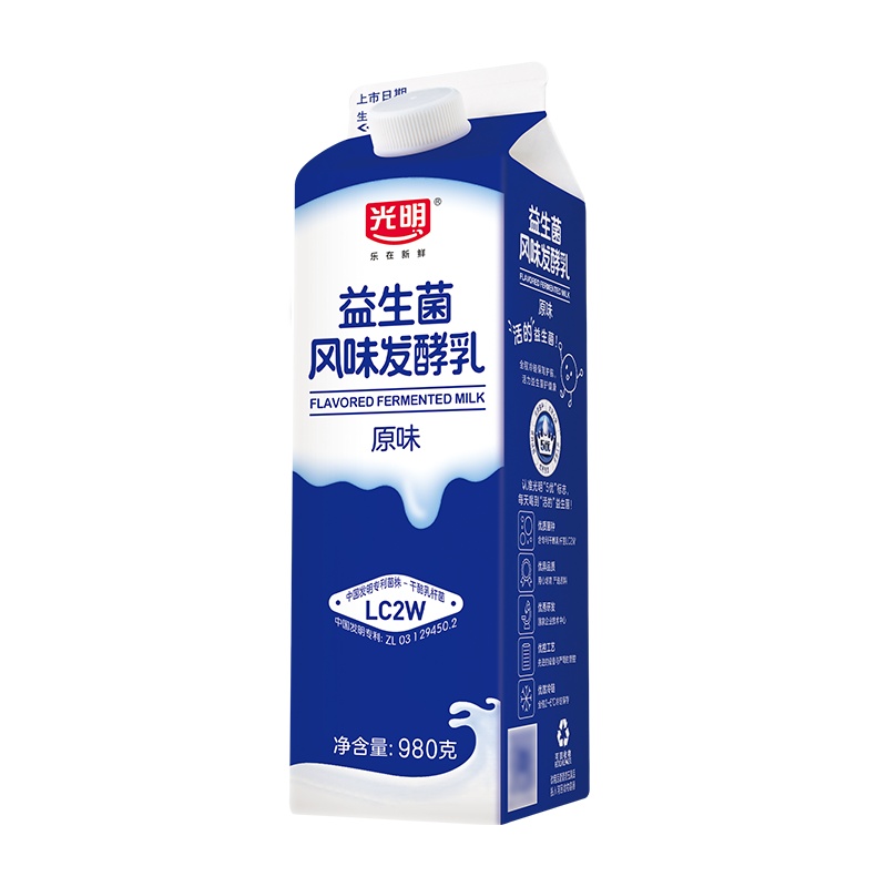 光明益生菌风味发酵乳原味980g