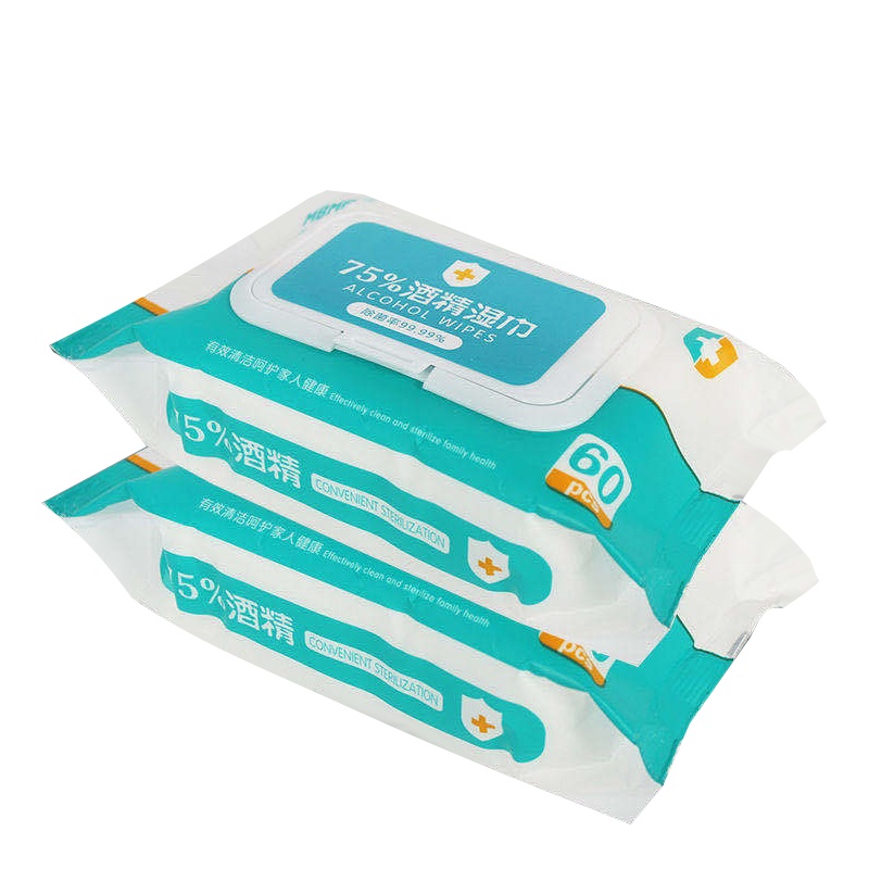 沐本棉品 一次性酒精消毒湿巾75% 单包60片装