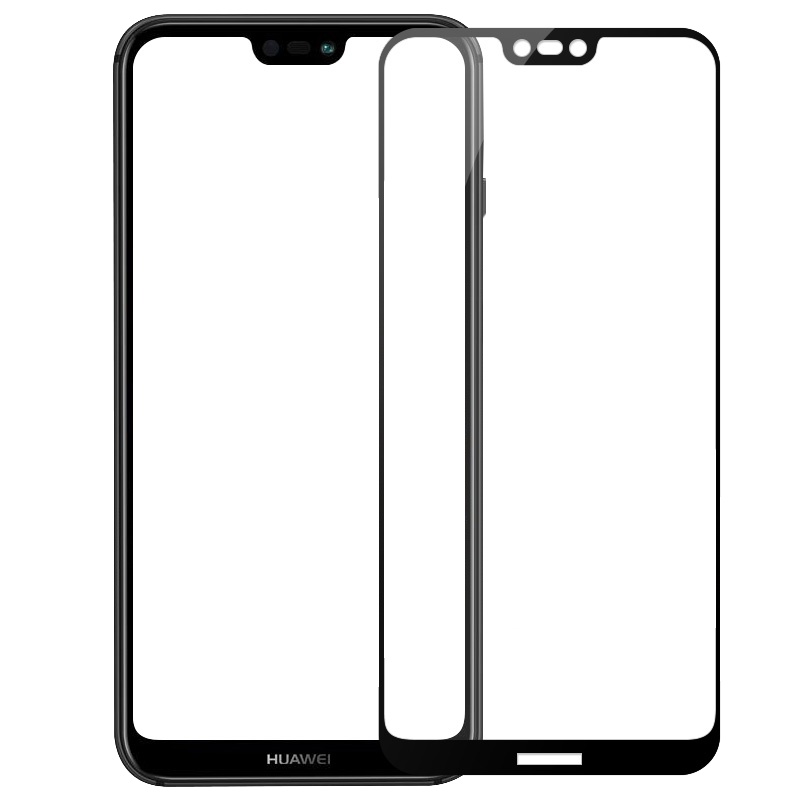 [买2送手机壳]轻万适用华为nova3e钢化膜honor全屏玻璃贴膜huawei黑色高清手机保护膜