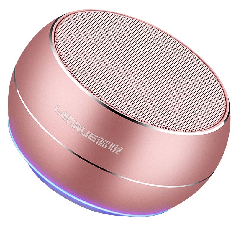蓝悦 A9蓝牙音箱 无线迷你小音响 台式电脑音箱重低音炮 户外便携插卡音箱 语音收款播报器 玫瑰金