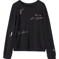 娅丽达女装卫衣女2019秋季新款圆领宽松韩版纯色女士休闲上衣I7012