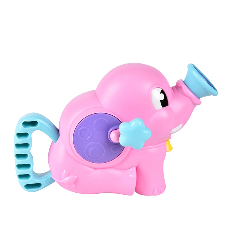 马博士婴幼儿戏水玩具儿童宝宝浴室洗澡玩具喷水花洒小象抽水泵 亲子互动 粉色 可爱动物