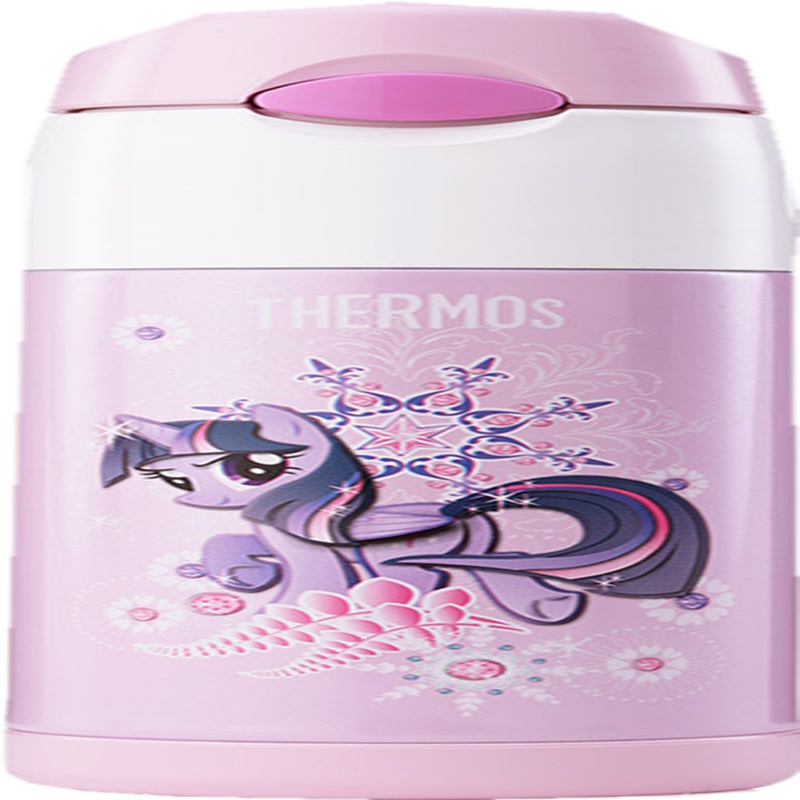 膳魔师THERMOS儿童不锈钢保温杯宝宝吸管杯防呛带背袋学生水壶学饮杯小马宝莉FFI-400 MP001 360ML