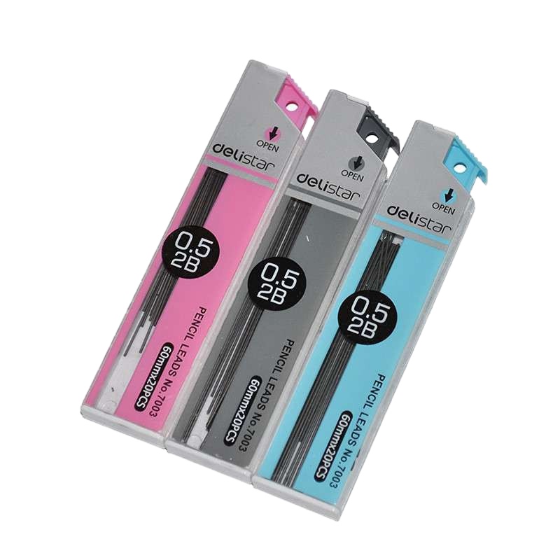 得力 7003 自动铅笔替芯 0.5mm/2B 树脂铅芯 20支/盒 (一盒价)