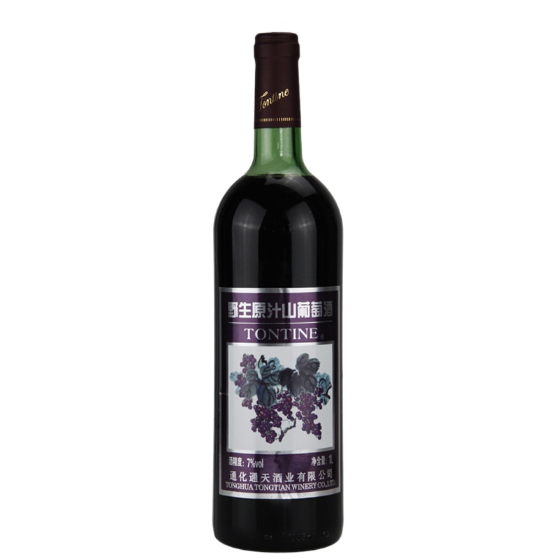 [整箱6瓶 国货通天]中国通天(TONTINE)野生原汁山葡萄酒1000ml*6 整箱装