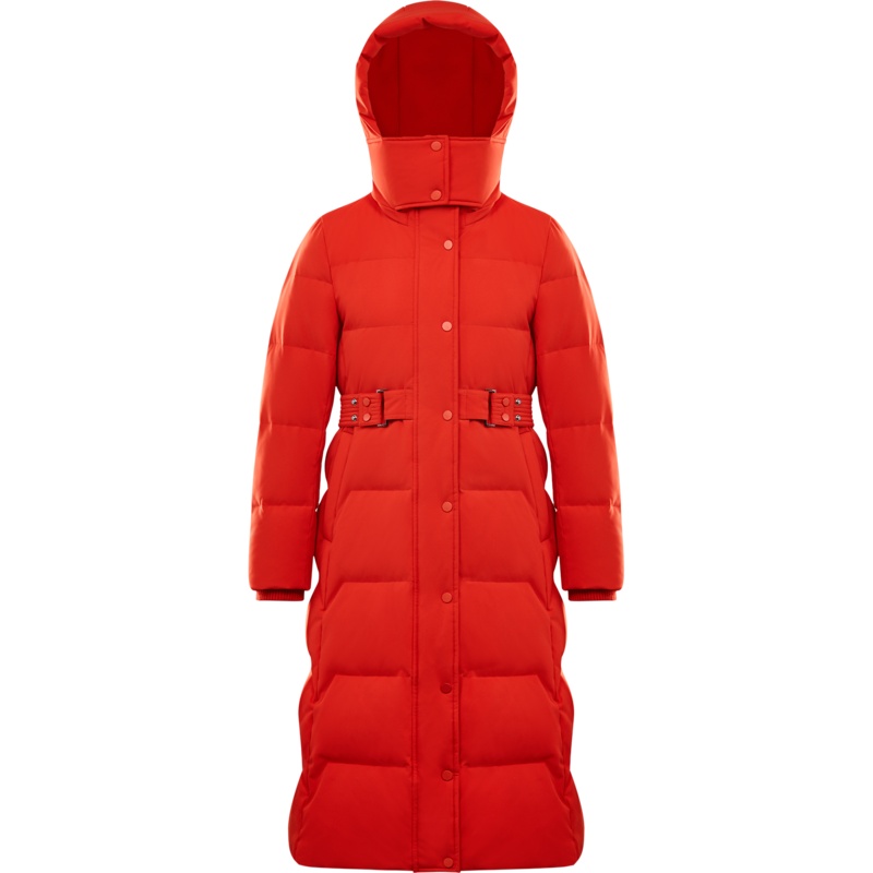 波司登女士中长连帽腰带收腰修身显瘦舒适羽绒服B00145172