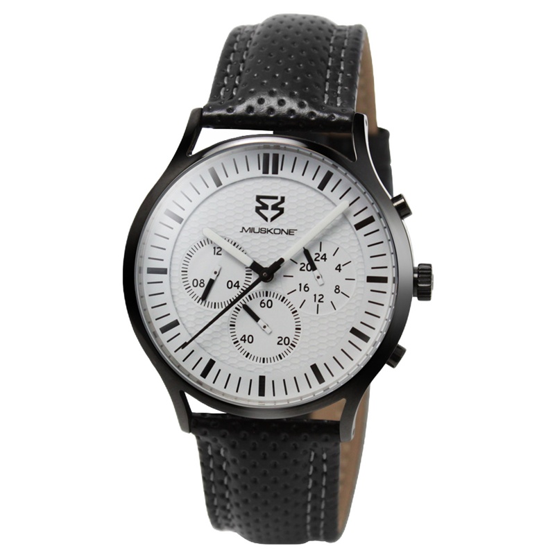 妙时空(MIUSKONE)运动冒险系列阳光帅气男表 皮带 双时区 出差必备 进口机芯