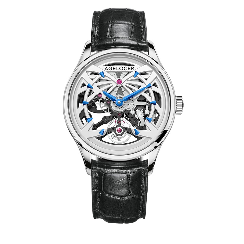 艾戈勒（Agelocer）手表新款黑森林系列全自动机械表男士全景镂空雕花时尚腕表
