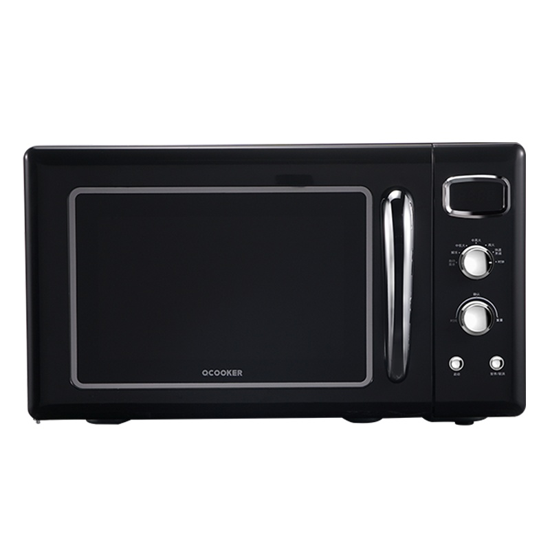 圈厨微波炉网红复古微波炉电子式旋钮式家用日式多功能转盘式23升专业分类解冻小米生态链CR-WB2301黑色