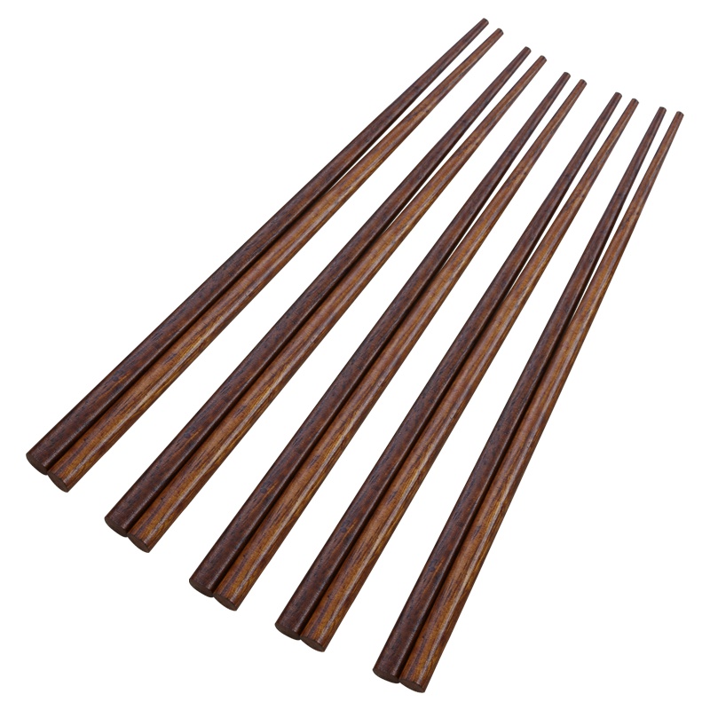 阳光飞歌 楠木老漆筷子套装 22.5cm日式天然实木原木餐具家用筷子5双装WT-004