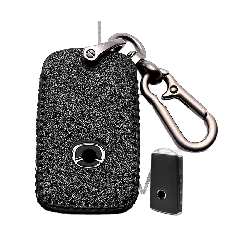 舒适主义马自达3昂克赛拉钥匙套cx4次世代cx5阿特兹马6汽车皮钥匙包扣男 C款3键黑色单包汽车钥匙扣