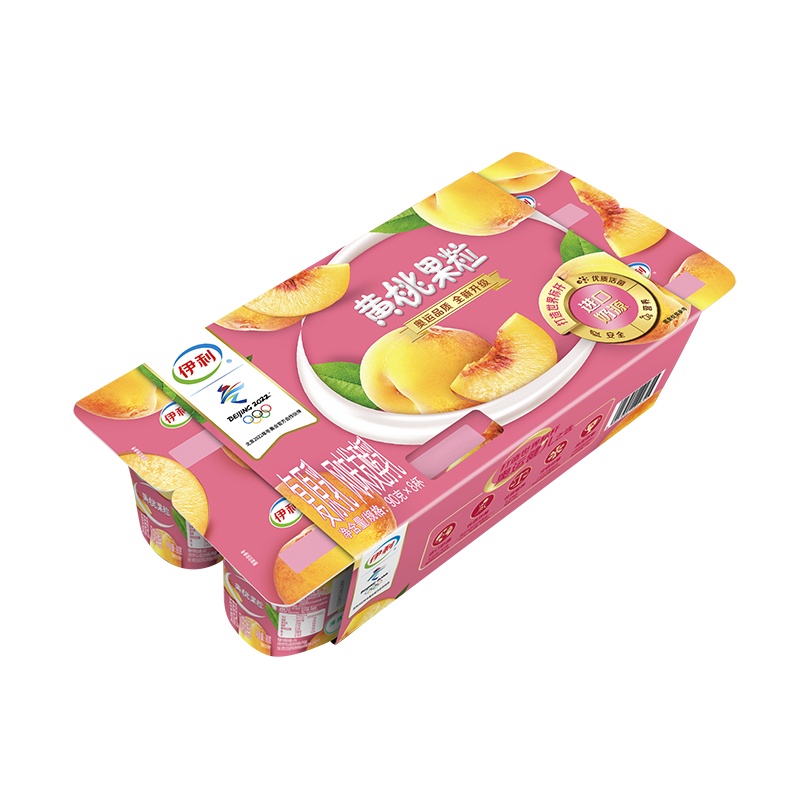 伊利黄桃果粒风味发酵乳90g*8