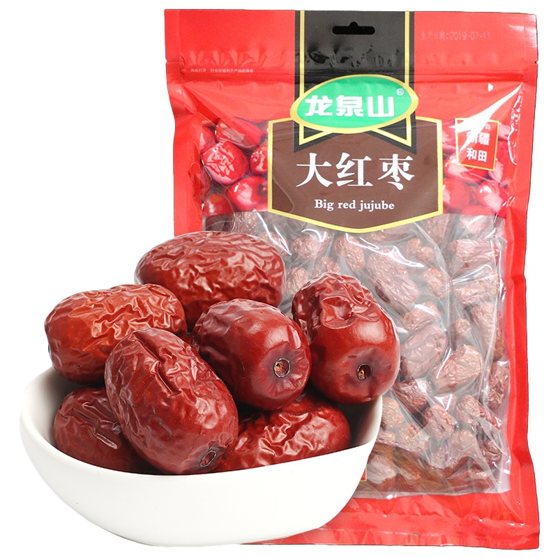 龙泉山 大红枣500g 南北干货 甄选果实类干货 新疆和田大枣 零食煲汤良选 红枣 500g