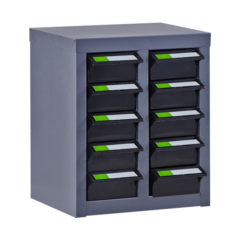 震海 10抽零件柜蓝色抽屉五金配件收纳柜零配件收纳柜螺丝元件盒螺丝柜样品物料柜抽屉零件柜