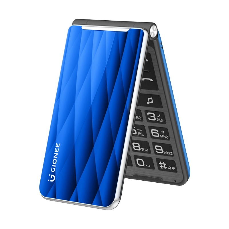 [4G全网通]金立F12+ 翻盖老人手机大字大声双卡双待 移动联通电信4G老年机长待机 蓝色