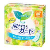[棉柔爽肤]花王(乐而雅)日本进口 laurier 普通 日用 姨妈巾 卫生巾无护翼 20.5cm*30片 纤巧