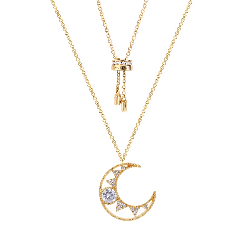 APM Monaco星月项链女星星月亮锁骨链 轻奢小众毛衣链送女友礼物